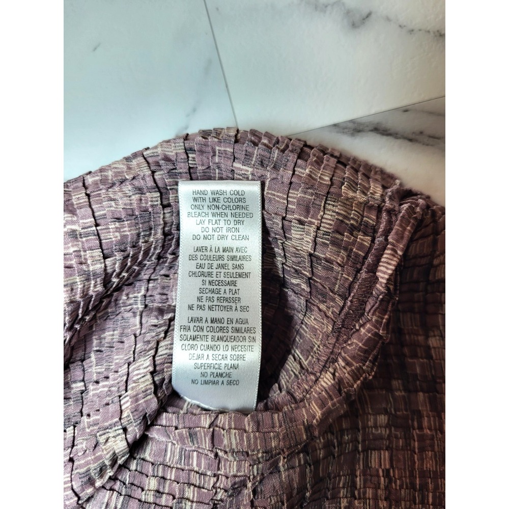 Petite Sophisticate Lavender/Black Geometric Popcorn Stretch Tank Top Medium Y2K - Picture 6 of 8